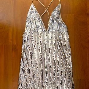 FOREVER 21 | MINI SEQUIN DRESS | COLOR: CHAMPAGNE | SIZE: L